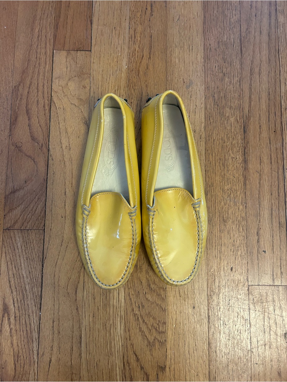 Tod's Yellow Leather Driving Loafers for Women